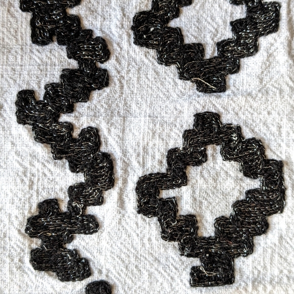 Set of 6 Placements with Aztec Design Navy Silver White - Picture 4 of 5